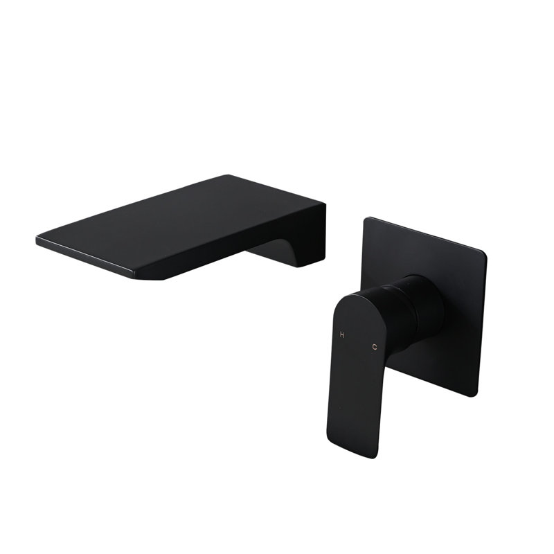 Wall Mounted Optional Single-handle Bathroom Faucet, Matte Black