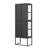 Benvolio 65.35-inch Black Four Door Metal Storage Cabinet with Fluted Clear Doors