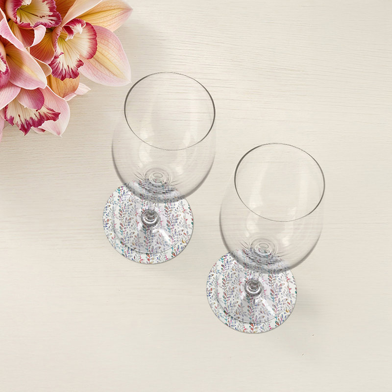 Sous-verres ronds en cuir végétalien Tuileries, Champagne