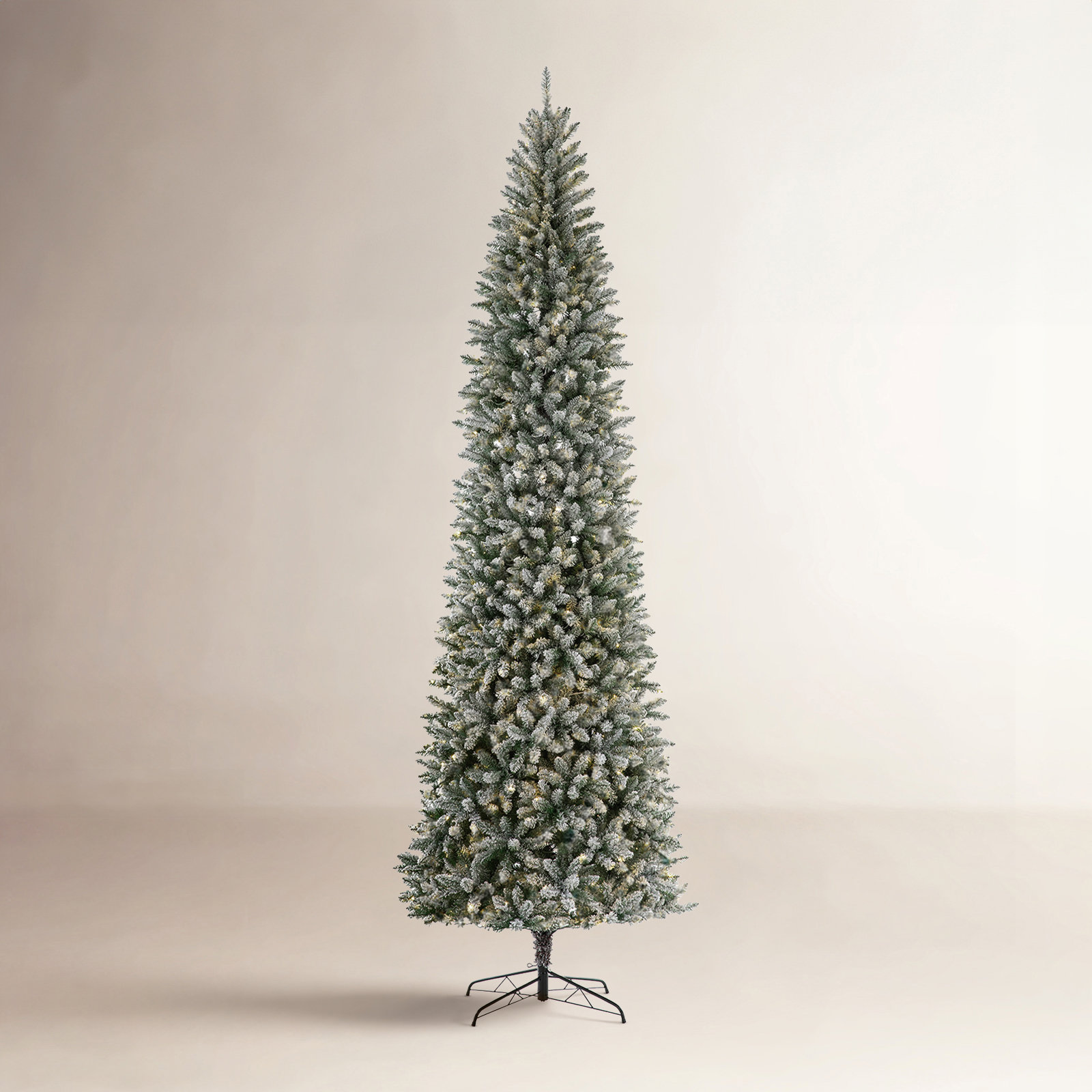 Johvan Frosted Pre-Lit Fir Christmas Tree, 11 ft