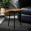 Petite table d'appoint ronde en bois de teck massif Kuzko, 15 po