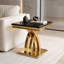 Table de bout noire et dorée avec base polie en forme de X