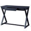 Console gris anthracite avec tiroir de rangement fonctionnel et base rectangulaire en forme de X