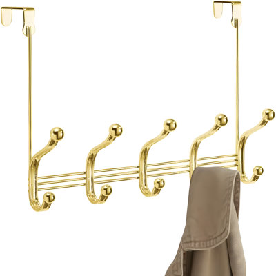 Rangement suspendu en acier avec 10 crochets - Support de rangement peu encombrant pour placard, salle de bain, chambre à coucher - Aucun perçage requis
