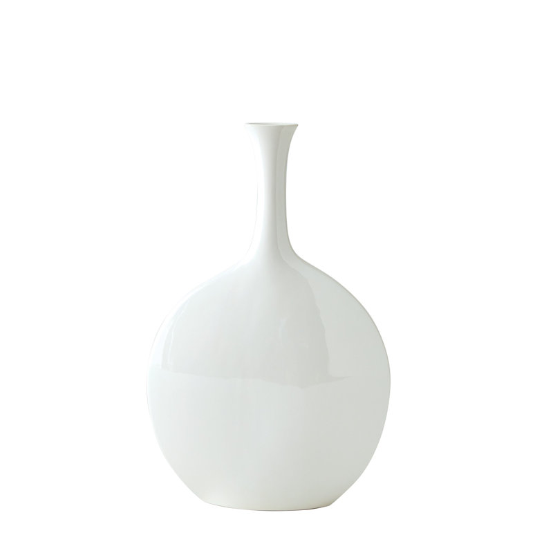 Silhouette Vase-Reactive -Slim, White, Overall Height-  16.25"