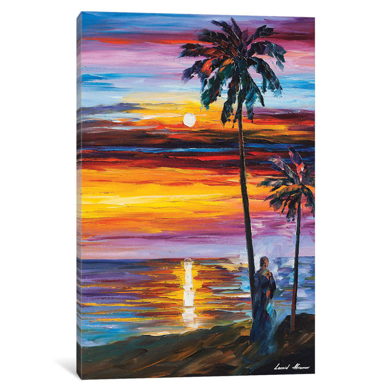 Caribbean Mood by Leonid Afremov - Wrapped Canvas Gallery-Wrapped Canvas Giclee, 101.6 cm H x 66.04 cm W x 3.175 cm D