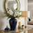 Ellport Sophisticated Ceramic Tall Jar with Lid Accent for Home Decor - Sculptural Table Jar with Silhouette Curve for Shelves Consoles and Tabletop Styling - 18", Blue-89110050-89110051