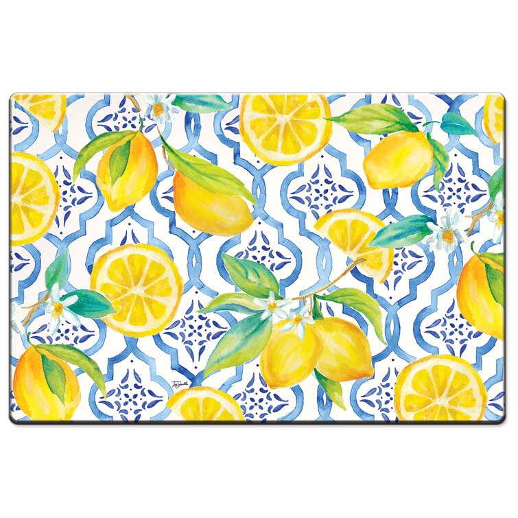 Laural Home Lovely Lemons 20 x 30 Kitchen Mat Yellow