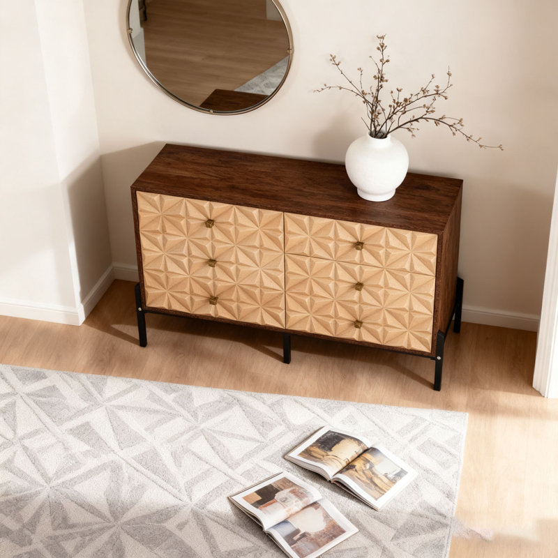 Solid Wood 6 Drawers Dresser