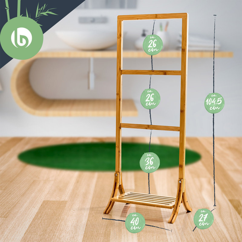 40cm Wood 3 Freestanding Towel Bar