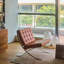 Fauteuil d'appoint inclinable en cuir brun-967655245