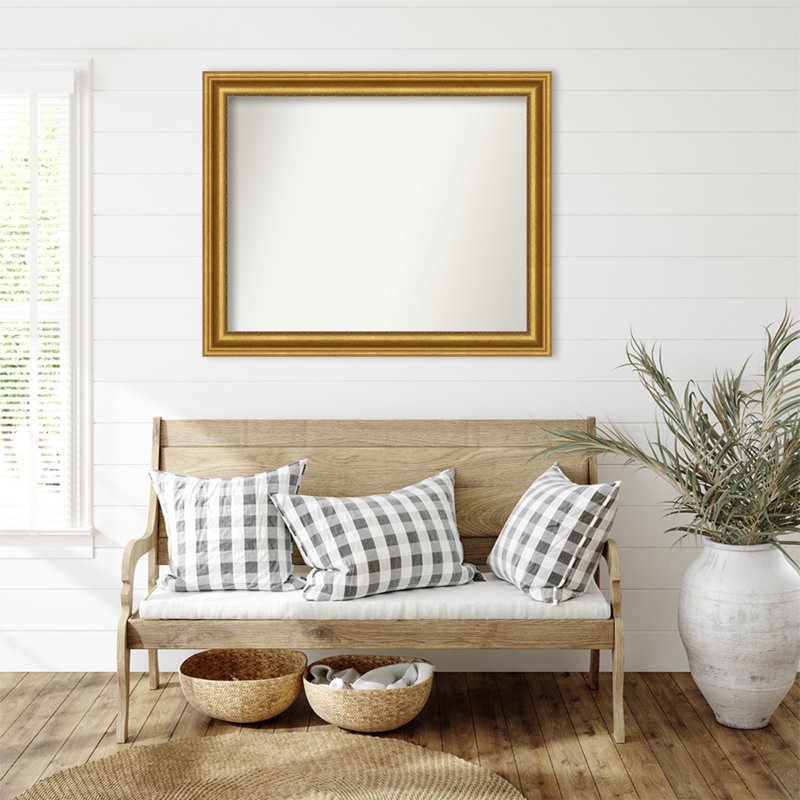 Miroir de salle de bain Jashawna, 35,75 po x 43,75 po, Doré