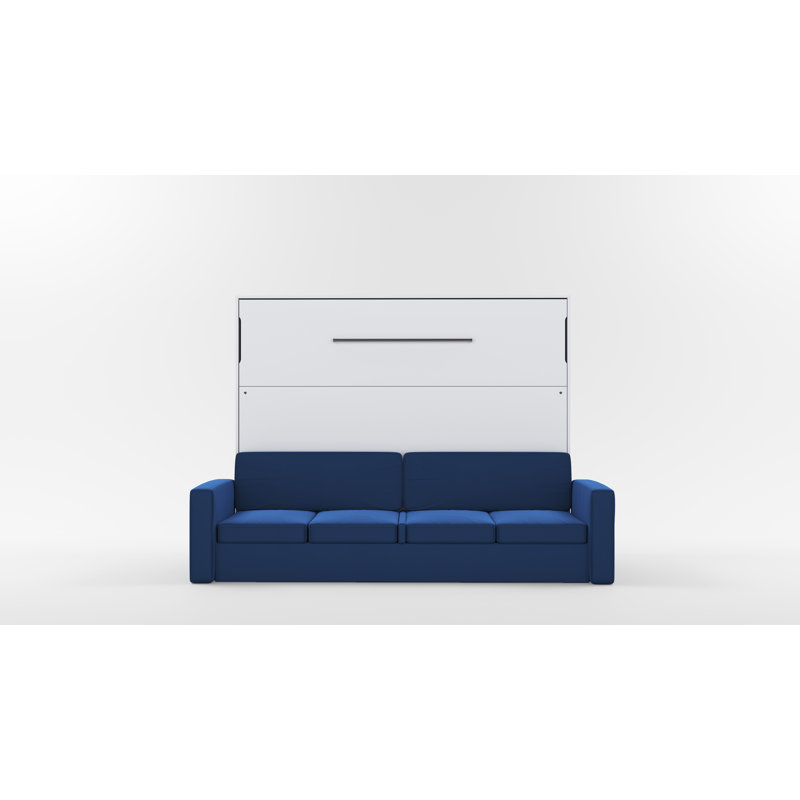 Neidelin Upholstered Bed, White/Navy