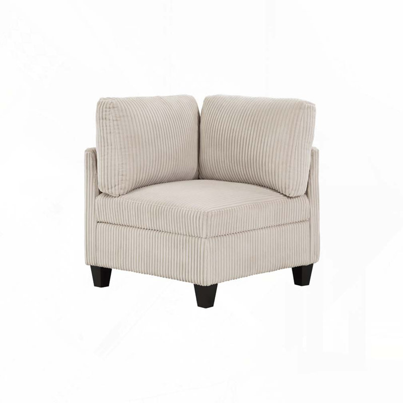 Fauteuil d'appoint moderne en velours côtelé, Beige