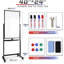 Tableau blanc mobile, tableau blanc réversible sur roulettes 40 x 24 po, noir