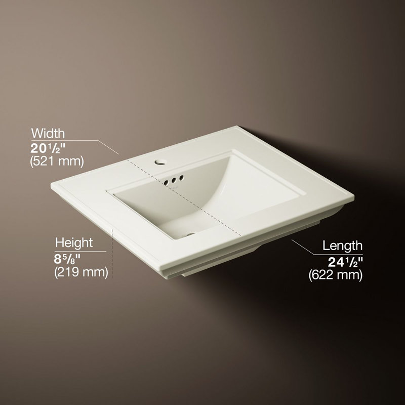 Memoirs® Stately 24" Console Bathroom Sink with Overflow, Single, Biscuit