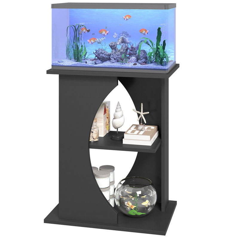 Support d'aquarium à 3 niveaux, support d'aquarium avec tablette de rangement