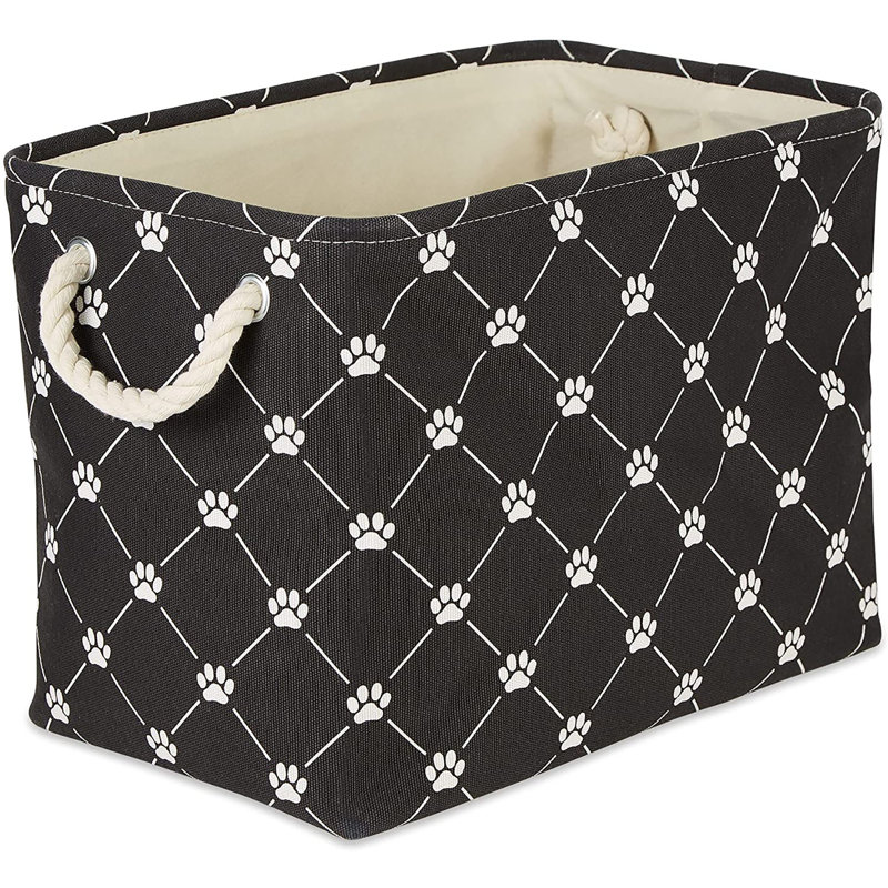 Cube ou bac en tissu, H 12 po x l 10 po x P 16 po, Noir