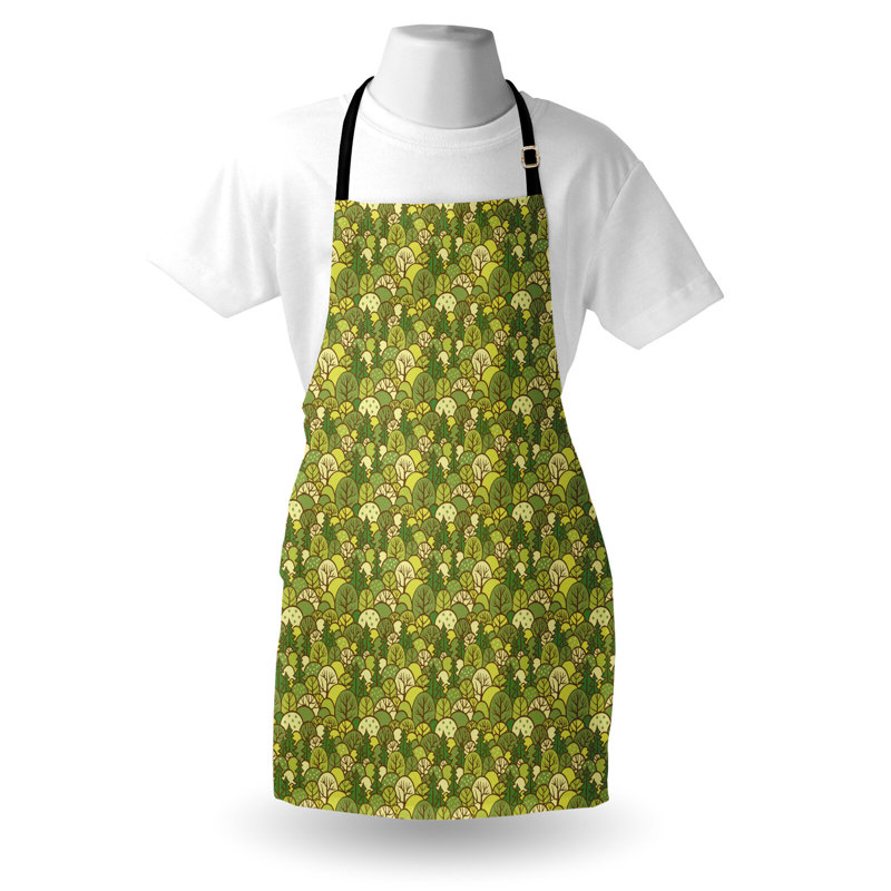 One Allium Way®, tablier forêt unisexe, pin, épinette, taille adulte, vert olive, jaune