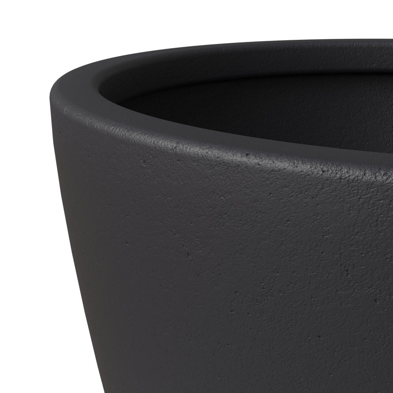 Owasso Tapered Round Pot Planter in Handmade MGO Clay Fiberstone - Indoor and Outdoor Use with Drain for Patio, Garden, Backyard, and Modern Home