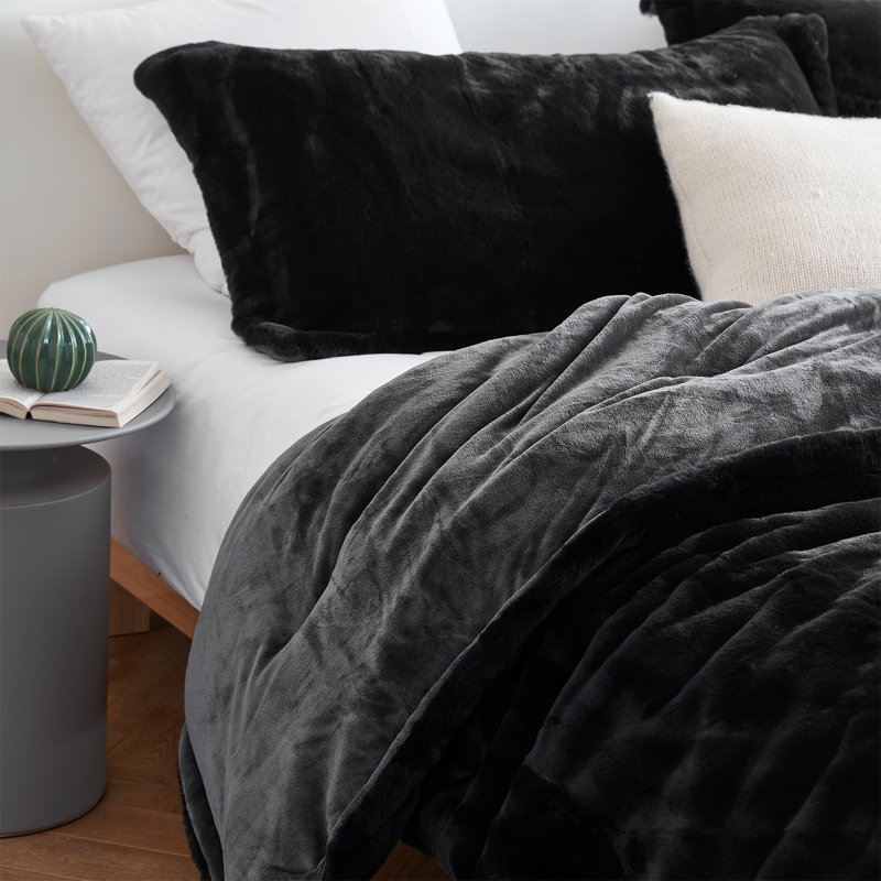 Coma Inducer Chunky Bunny Luxury 3 Piece Comforter Set, Black, Queen Comforter + 2 Standard Shams