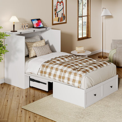 Murphy Bed With Storage And Built-in Charger