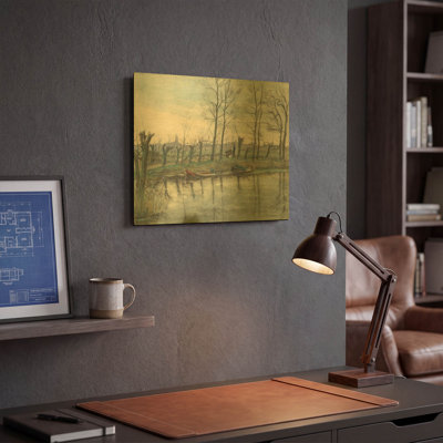 'Amsterdam Skyline Viewed from the West 1894–1904' By Piet Mondrian Gold Metal Wall Art, 16" x 12"