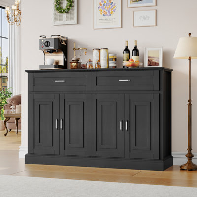 Gaume 55.1'' W Kitchen Sideboard with 2 Drawers & 2 Adjustable Shelves
