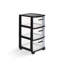 Armoire de rangement en plastique robuste à 13 tiroirs 13 po noir et transparent