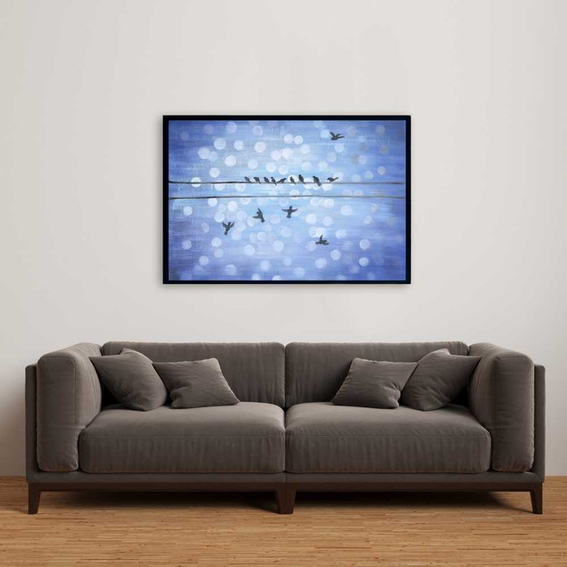 Oiseaux sur toile métallique - Ciel bleu clair - Animal Home Decor