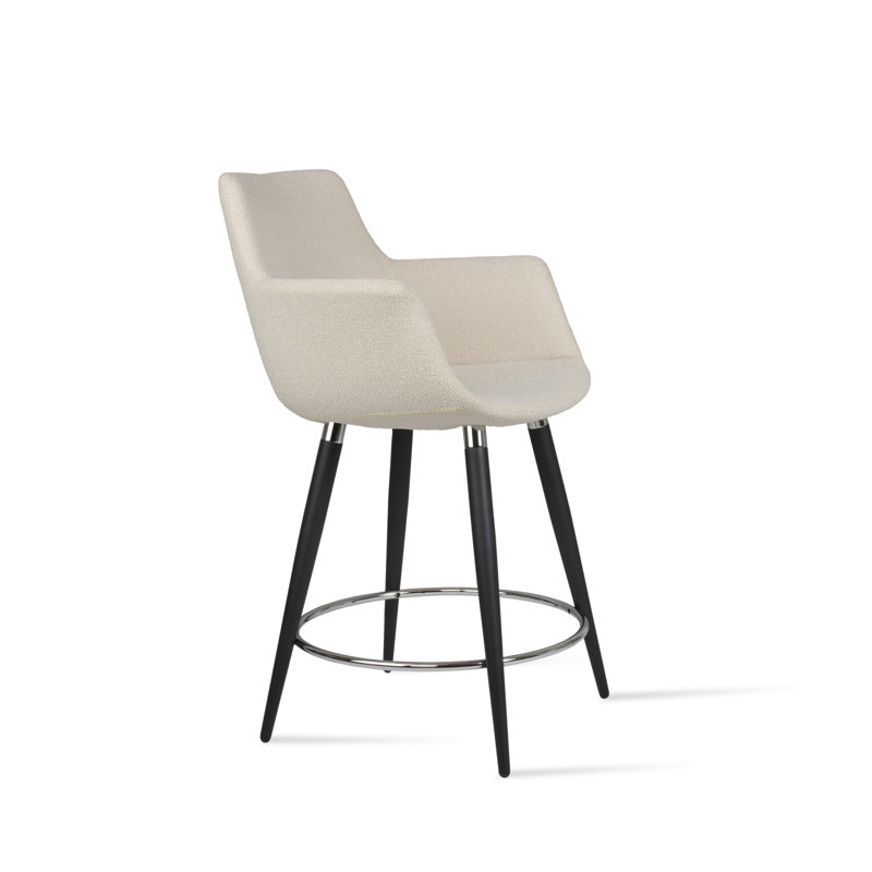 Tabouret de bar et de comptoir Bottega Ana, Tabouret de bar (siège d'une hauteur de 29 po), Blanc cassé