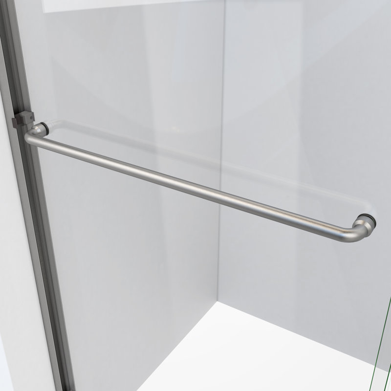 Porte de douche demi-cadre E 46 "x H 76,38" Ese, Nickel brossé, Left Opening