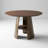 Retro Style Round Dining Table with Storage Layer and Brushed Metal Frame, Suitable for 4-6 People, Walnut Wood Grain Tabletop, Bronze Color, 47.25 Inch Diameter