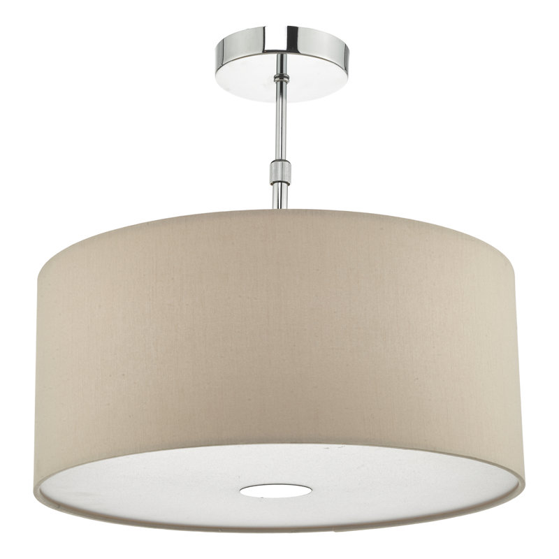 Desiree 3 - Light Drum Pendant, Taupe/Ecru