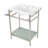 Kingston Brass Sheridan 24-Inch Ceramic Console Sink with Stainless Steel Legs and Glass Shelf (3-Hole)-54822239-54822237
