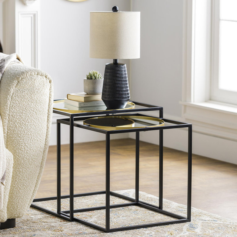 Dakya Glass Top Nesting Tables