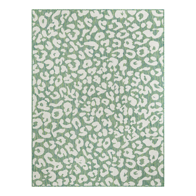 Tonquin Animal Print Machine Woven Polypropylene Indoor / Outdoor Area Rug in Blue/Gray, Rectangle 7'10" x 10'