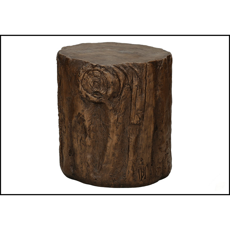 Table d'appoint ronde contemporaine à finition noyer, haute de 25 pouces, durable et polyvalente pour une utilisation intérieure et extérieure