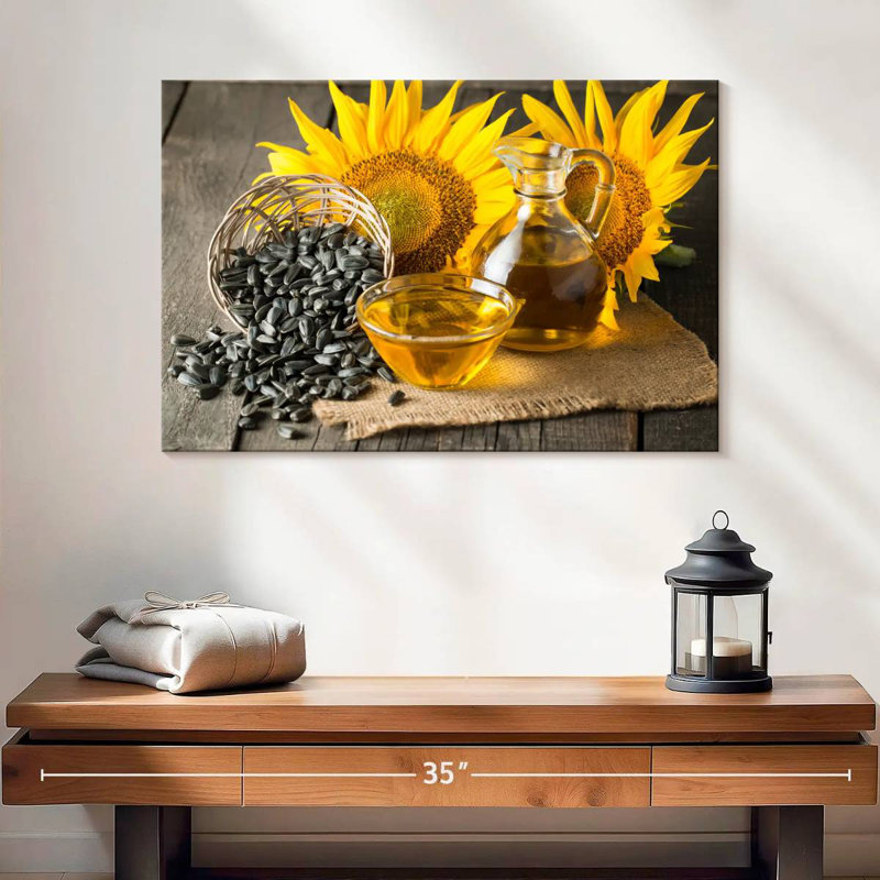 Yarlin Sunflower Oil And Seeds, 24" H x 36" W