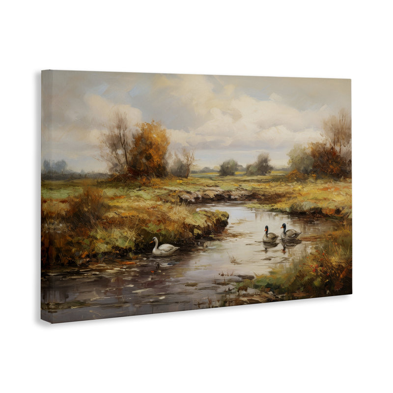 "Ducky Days", art mural sur toile par Petal Prints Design, H 24 po x l 36 po