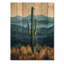 Cactus et montagnes I - Décoration murale en bois de cactus floral - sur bois de pin naturel-75552184