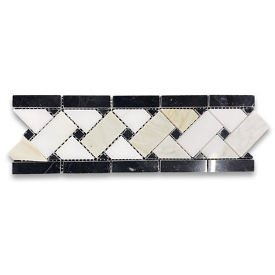 Calacatta 12" x 4" Marble Mosaic Tile