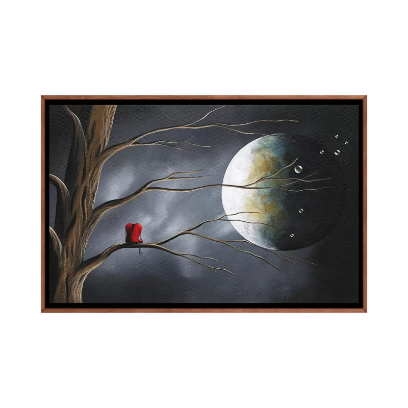 Sometimes He Just Wants To Be Alone by Moonlight Art Parlour - Painting on Canvas, Classic Brown Wood Framed