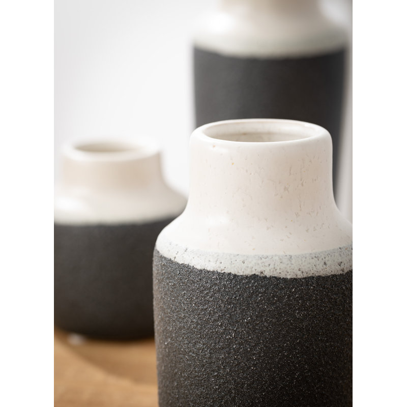 3 pièces en céramique 3,75 po blanc / noir Sandiford