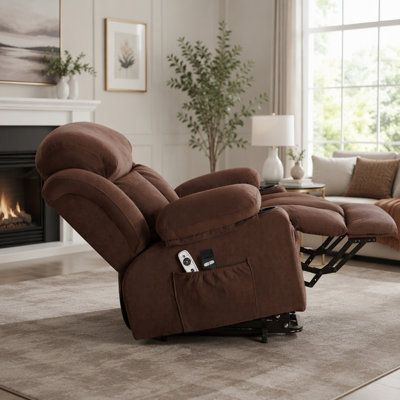 Fauteuil releveur électrique avec fonction massage chauffant et chargement USB pour le confort et la mobilité des personnes âgées