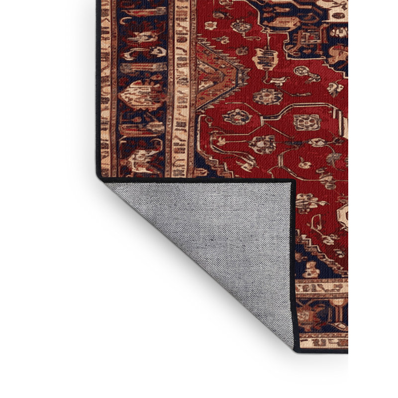 Machine Washable Persian Brown Area Rug, Square 5'