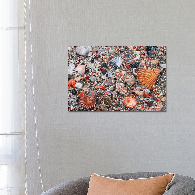 Seashells And Sand by Jerry Lee Kirk - Wrapped Canvas Gallery-Wrapped Canvas Giclée