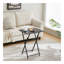 Table d'appoint pour téléviseur 2 pièces pliante noire sans assemblage requis, table de collation industrielle pour petits espaces, bois rustique facile à plier et peu encombrant