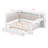 Full Size Daybed With Storage Shelves,Trundle,Charging Station,LED Light,Desk And Upholstered Headboard And Backrest-686933160