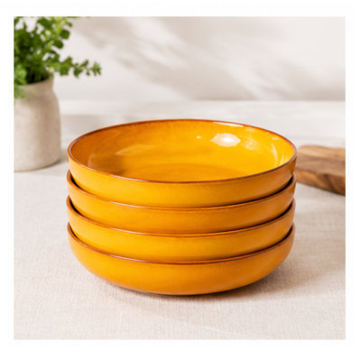 Selena - Medium Shallow Bowl Set Of 4 Blue